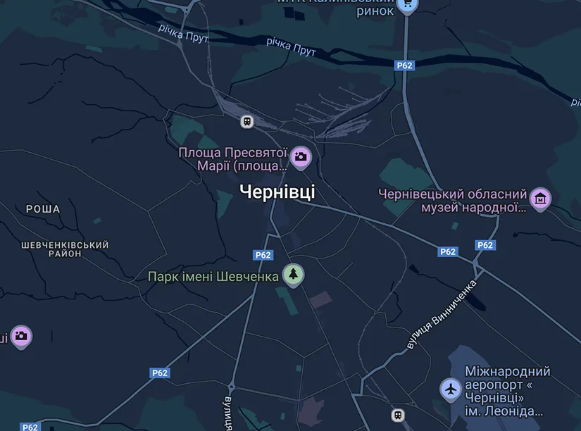 Мапа Чернівці